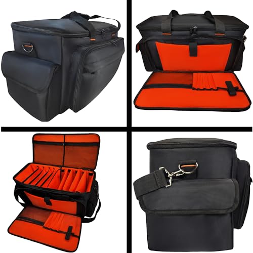 DJ Cable File Gig Bag with Detachable Dividers | 1680D Fabric | For DJ Gear, Sound Equipment & Accessories | Padded Storage for Mics, Lighting, Camera, Pedals, Cords