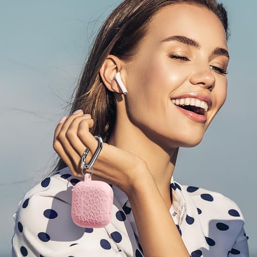 Compatible with AirPod Case 3rd Generation, Leopard Engraved Soft Silicone Skin Cover Full Protective Case,Compatible with Apple AirPod 3rd Generation Case,Front LED Visible - color: Lightpink, size: AirPods 3rd Case