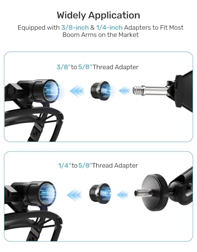 Wave Shouck Mount [Custom Built for Elgato Wave:3/1] Metal Frame Suspension | Anti-Vibration Elastic Suspension, Metal Frame, Holder Clip, with 3/8" & 1/4" Adapter, for Wave 3/1 Mic, Improves Sound - size: Wave Shock Mount