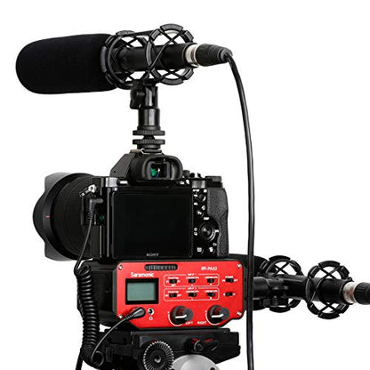 Saramonic SR-PAX2 Audio Adapter for Mirrorless, DSLR & Black Magic Pocket Cameras (Red/Black)
