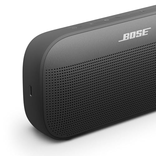 Bose SoundLink Flex Bluetooth Speaker (2nd Gen) - Portable Outdoor Speaker with Hi-Fi Audio, Waterproof and Dustproof, USB-C, Up to 12 Hours Battery Life, Black - color: Black