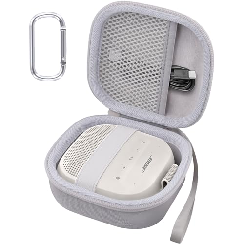 Aenllosi Case for Bose SoundLink Micro 2nd Gen Speaker, Gray-White | EVA case construction, Water-resistant design, Dust-resistant design, Protective case only - color: Grey-White, style: Hard Case for Bose SoundLink Micro 2nd Gen