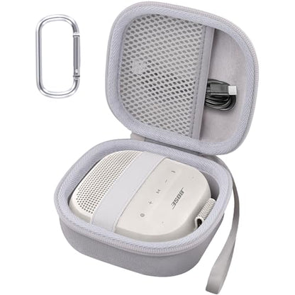 Aenllosi Case for Bose SoundLink Micro 2nd Gen Speaker, Gray-White | EVA case construction, Water-resistant design, Dust-resistant design, Protective case only - color: Grey-White, style: Hard Case for Bose SoundLink Micro 2nd Gen
