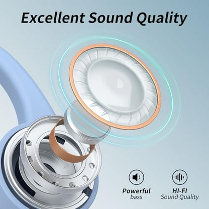 CXK Bone Conduction Headphones Bluetooth 5.4, Open Ear Headphones 10H Playtime Sports Earphones with Mic, IPX6 Waterproof Wireless Headphones for Running - color: Blue