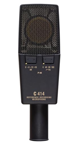 AKG Pro Audio C414XLS Pair Studio Grade Professional Large Diaphragm, Dual Capsule, Multi-Pattern, Vocal & Instrument Condenser Microphone with Aluminum Carrying Case. XLR Connector. Gray with Gold. - style: C414 XLS MATCHED PAIR