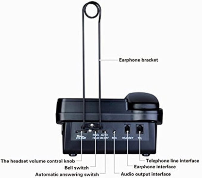 Call Center Dial pad with Headset Jack Corded Telephone with Caller ID Home Office Telephone