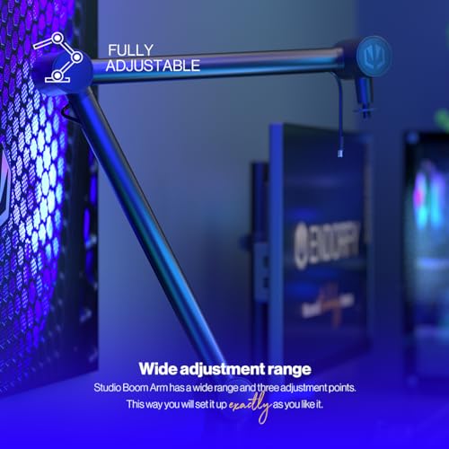 ENDORFY Studio Boom Arm USB-C, USB-B, Includes USB-C and USB-B Cable, Studio Insert, Internal Springs and Cable Management, 360 Degree Rotation, Includes 3/8" to 5/8" Adapter, EY0A005