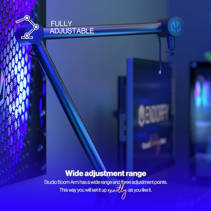 ENDORFY Studio Boom Arm USB-C, USB-B, Includes USB-C and USB-B Cable, Studio Insert, Internal Springs and Cable Management, 360 Degree Rotation, Includes 3/8" to 5/8" Adapter, EY0A005