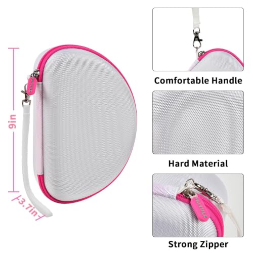 PAIYULE Kids Headphone Case for Riwbox CT-7S/CT-7, for iClever IC-HS01 | Headphone case for kids, hard EVA shell, mesh pocket, fits cat-ear over-ear models, red, school and travel, box only, White - color: White