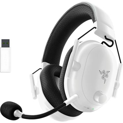 Razer BlackShark V2 Pro Wireless Gaming Headset, PC, 70 Hr Battery, White | Detachable Mic, Pro-Tuned FPS Profiles, 50mm Drivers, Noise-Isolating Earcups w/ Ultra-Soft Memory Foam, For PS5, Switch 2 - color: White, style: Gen 2