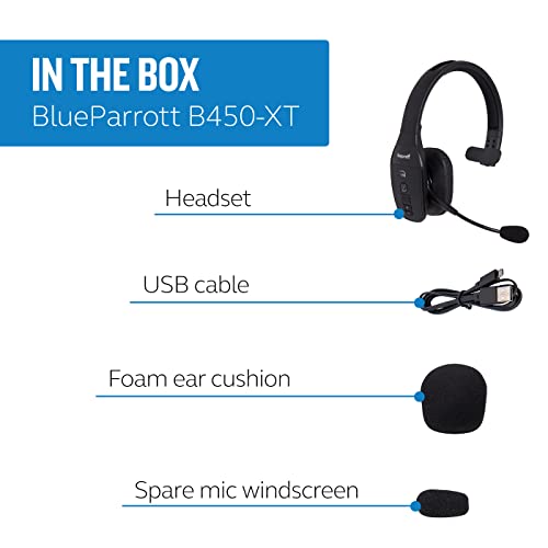 BlueParrott B450-XT Noise Cancelling Bluetooth Headset – Industry Leading Sound with Long Wireless Range, Extreme Comfort and Up to 24 Hours of Talk Time