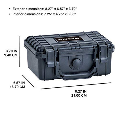 MEIJIA Portable All Weather IP67 Waterproof Protective Case, Hard Case,Camera Case With Customizable Foam,Fit Use of Drones, Cameras,Equipments (Black, 8.12x6.56x3.56inches) - color: Black, size: 8.12 x 6.56 x 3.56 inches