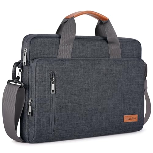KIZUNA Laptop Bag 15.6 Inch Computer Shoulder Case Sleeve Briefcase For MacBook Air 15 M2/MacBook Pro 16 M4-M1/16″ ThinkBook 16 Gen 8/Legion Slim 5i Gen 8/16.3" XPS 16/Gaming 3i,Dark Grey - color: Dark Grey, size: 15-15.6 Inch