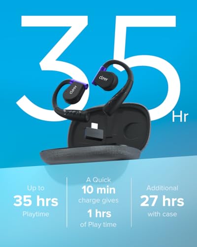 Cleer ARC II Gaming Earbuds - True Wireless Open Ear Headphones, Ultra-Low Latency, Snapdragon Sound, Bluetooth 5.3, USB-C Dongle, 35Hr Battery, Compatible with PS4, PS5, PC, Switch, Black