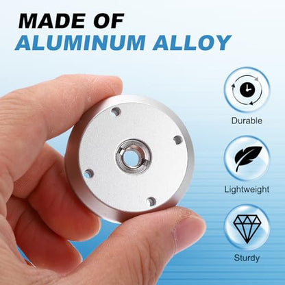 PATIKIL 3/8" Thread Tripod Adapter Holder 29mm Dia, 2Pcs Aluminum Alloy Flange Wall Mount Tripod Mount Plate with 1/4" Adapter Screw for Magic Arm Monitor Light Flash DSLR Camera - color: Silver