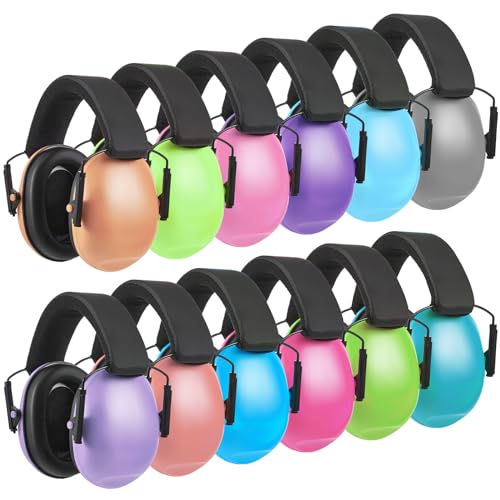 12 Pcs Kids Ear Protection Noise Cancelling Headphones Ear Muffs Bulk 27db Adult Noise Reduction Hearing Earmuff(Universal Fit (kids & Adults),Macaron Style) - size: Universal Fit (kids & Adults), style: Macaron Style