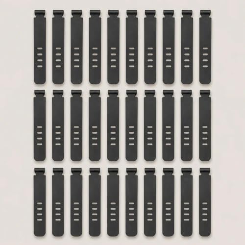 30PCS Silicone Cable Ties, Adjustable Reusable Wire Organizer Straps for Cords, Cables, Home Office Travel - color: Black