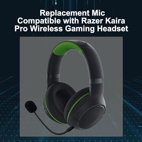 3.5mm Replacement Mic for Razer Kaira Pro Wireless Gaming Headset | Detachable Game Microphone Boom, Clear Crystal Sound Noise, with Windscreen, Black