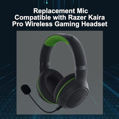 3.5mm Replacement Mic for Razer Kaira Pro Wireless Gaming Headset | Detachable Game Microphone Boom, Clear Crystal Sound Noise, with Windscreen, Black