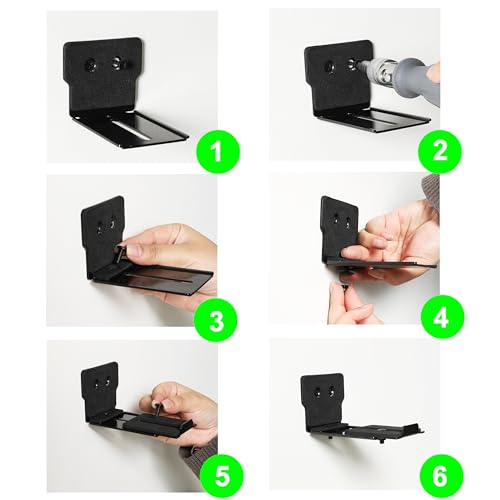 Adjustable Soundbar Mount, Lockable & Universal Fit, Anti-Slip | Removable Wall Brackets, 3.4-5.2 inch Adjustable, Metal, 25 lbs Capacity, Under TV Mount - color: Adjustable-1 (3.4"-5.2")