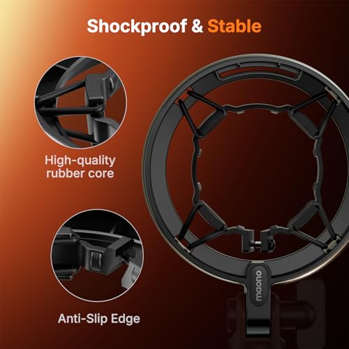 MAONO Shock Mount for PD200W/PD200X Microphone - Reduces Vibration Noise | Removable, Fits 56mm/2.2in Mics, for Podcasting, Gaming, Streaming & Recording