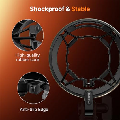 MAONO Shock Mount for PD200W/PD200X Microphone - Reduces Vibration Noise | Removable, Fits 56mm/2.2in Mics, for Podcasting, Gaming, Streaming & Recording