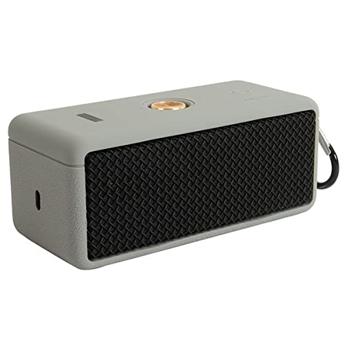 DAYJOY Soft Silicone Protective Bumper Frame Case Cover Compatible with Marshall EMBERTON Portable Bluetooth Speaker, Protective Skin Sleeve with Carabiner (Grey) - color: grey