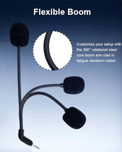 2.5mm Replacement Microphone for Turtle Beach Recon 500 Headset | Game Voice Mic, Boom Detachable, Noise Cancelling, Stereo Studio