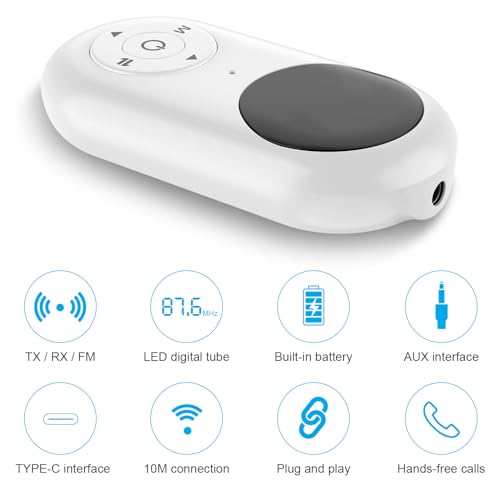 Isobel Bluetooth 5.3 Audio Transmitter Receiver for TV/PC/Car/Home Stereo/Headphones/Wireless Headset/Aux/Auxilary/Music/Speaker/Earbuds/Headphone Jack-to-3.5mm Jack Microphone - size: Medium