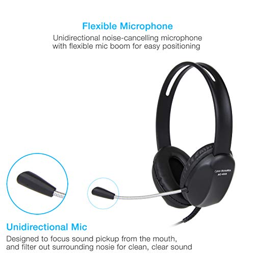 Cyber Acoustics AC-4006 USB-A Stereo Headset with Microphone, 20 Pack | Made with 60 Percent Recycled Plastic, Durable, Crisp, and Clear Communication, in K-12 Classrooms or Home - size: 20 Pack - USBA