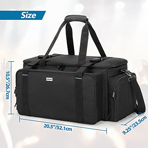HODRANT Large DJ Gig Bag with Padded Bottom & Detachable Dividers