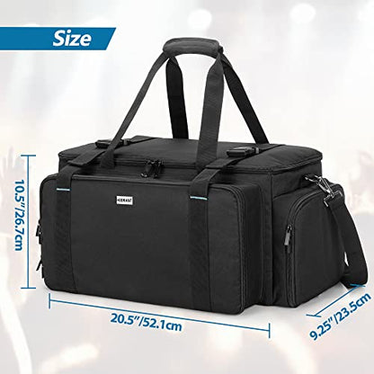 HODRANT Large DJ Gig Bag with Padded Bottom & Detachable Dividers