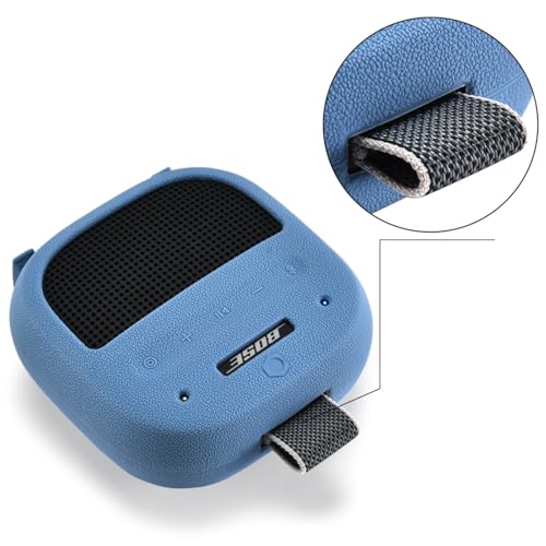 Silicone Case Sleeve for Bose SoundLink Micro 2nd Gen,Protective Case for Bose SoundLink Micro 2,with Carabiner (Blue) - color: blue