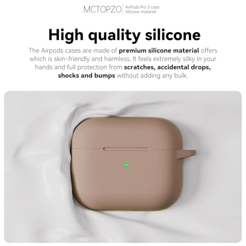 for AirPods Pro 3 Case 2025,Come with Cleaner Kit,Brown | Silicone Protective Cover for Airpod Pro 3rd Generation Case with Keychain,for Women Men,One-Piece Design,Shockproof - color: E-Brown