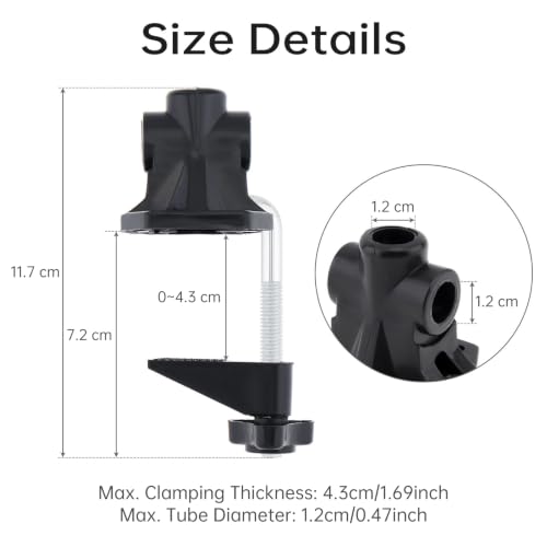 Universal Clamp for Desktop Mount Holder, Replacement Bracket Clamp C-Clamp For Mic Stand/Table Lamp Desk