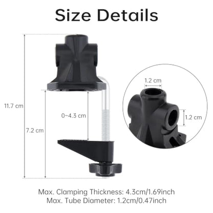 Universal Clamp for Desktop Mount Holder, Replacement Bracket Clamp C-Clamp For Mic Stand/Table Lamp Desk