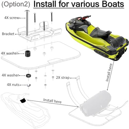 Metal Wall Mount compatible for jbl Xtreme 5,4 Speaker for Jet Ski/Boat | secure holder durable Bracket with adjustable strap for jbl xtreme3,2 for Ceiling,PWC's,Snowmobile (black)