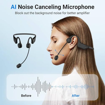Voice Amplifier Wireless Ear-Hook Headset Microphone B007 | Portable Microphone and Speaker Pa System , 15W Speaker with Noise Cancelling Bluetooth Mic for Teachers, Fitness, Elderly