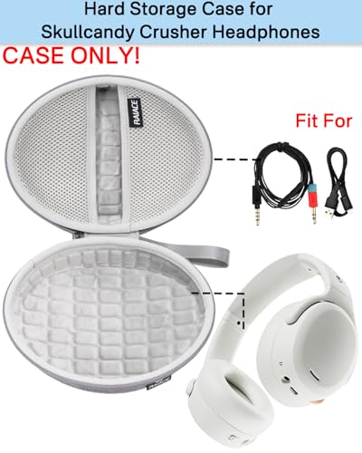Hard Travel Carrying Case Compatible with Skullcandy Crusher Over-Ear Headphones. (Case Only, Not Include The Device) (Silver) - color: Silver