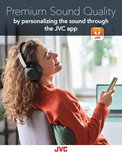 JVC Over Ear Wireless Active Noise Cancelling Headphones - Bluetooth 5.3 - Ambient Mode, 3 Audio Modes, Soft Comfort Pads, 35 Hr Battery, Foldable & Lightweight – Mic- Travel & All-Day Wear - HA-S75N - style: Active Noise Cancelling