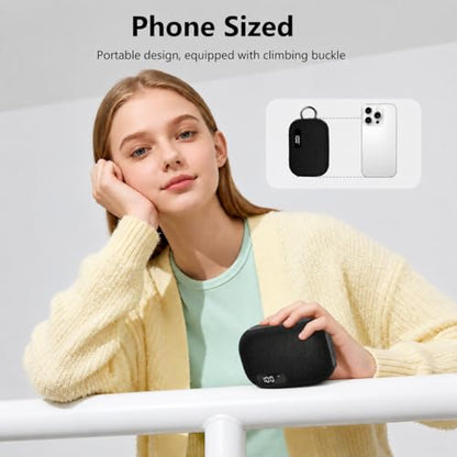 Portable Bluetooth Speaker, IP67 Waterproof Shower Speaker with Digital Battery Display, Powerful Sound, 24H Playtime, TWS Pairing, USB/TF Card, Small Speaker for Outdoor Travel Home, Gift-Black