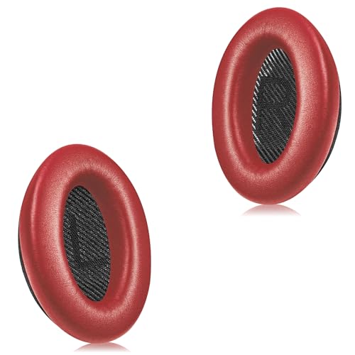Headphones Replacement Ear Pads, Protein Leather earpad Cushions for Bose Quiet Comfort QC35 Headphones, Replacement Earpads, Softer Memory Foam - Red - color: Red