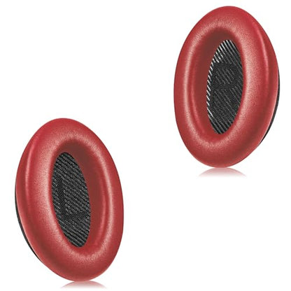 Headphones Replacement Ear Pads, Protein Leather earpad Cushions for Bose Quiet Comfort QC35 Headphones, Replacement Earpads, Softer Memory Foam - Red - color: Red