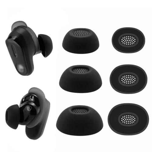 Replacement Ear Tips for Skullcandy Method 360 ANC Earbuds, S/M/L | Internal with Dust Mesh, Soft Silicone Eartips with Portable Storage Box (3 Pairs, Black)