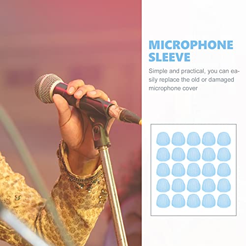 LIFKOME 200pcs Non-woven Disposable Microphone Covers for Ktv Conference and Performance Saliva and Noise Protection Easy to Use Sanitary Mic Accessory