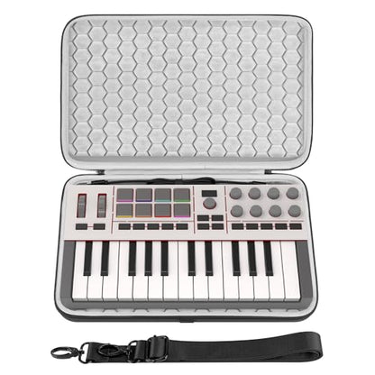 GEEKRIA Hard Shell Travel Case, Compatible with Akai Professional MPK Mini IV, Novation FLkey 2 Mini 25, MIDI Controller Keyboard Carrying Bag (Dark Gray) - color: Dark Grey