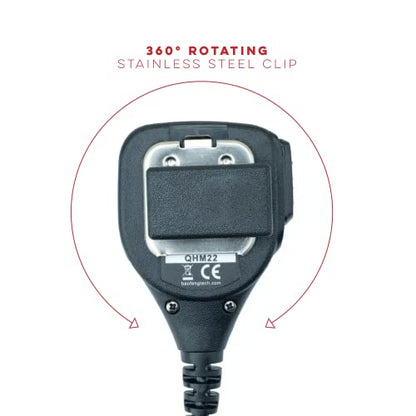BTECH QHM22 Weatherproof Heavy Duty IP54 Speaker Mic, Premium Commercial Grade Shoulder Mic for BAOFENG (UV-5R BF-F8HP), pxton, Retevis, Kenwood K1 Radios (Pack of 2) - size: Single (Pack of 2), style: QHM22 Single PTT Speaker Mic