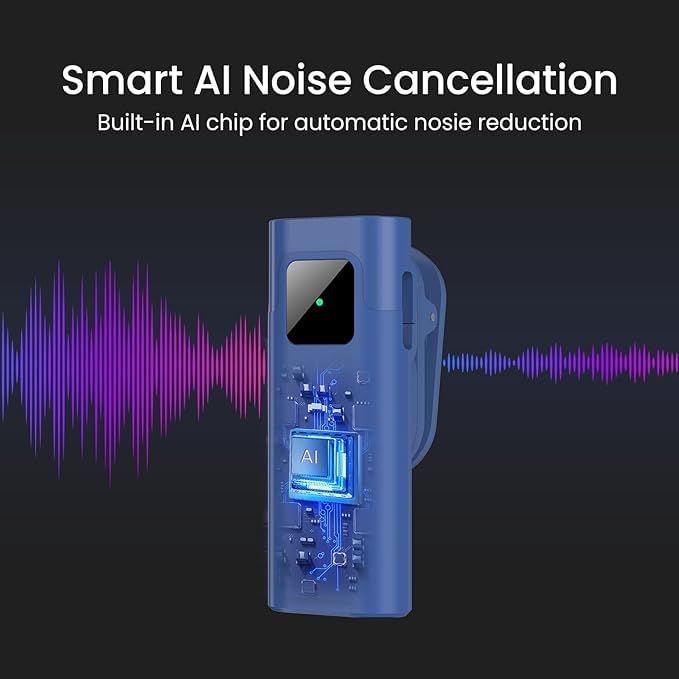 Wireless Lavalier Microphone for iPhone, Noise Cancelling - color: Blue, style: A2 (1TX+1RX)