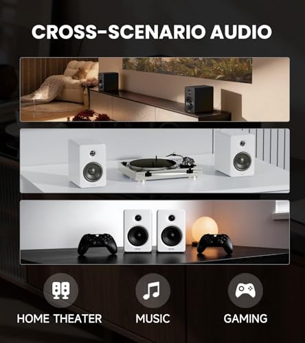 Edifier M90 Computer Speakers, 100W RMS Desktop Speakers, Black | Hi-Res Audio with LDAC, Bluetooth 6.0 Compact Speaker, HDMI eARC/Optical/USB-C/AUX Inputs, SUB Out, Remote Control for TV/PC - color: Black