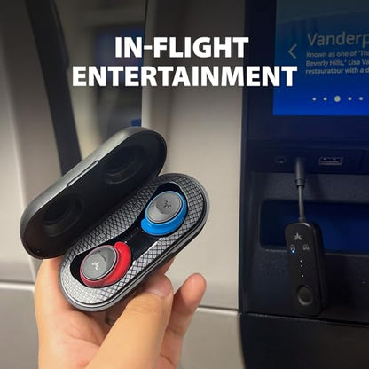 Avantree Sky Ace - Wireless Earbuds with Airplane Adapter | Plug-and-play travel earbuds with flight adapter, noise cancellation, and.